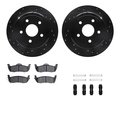 Dynamic Friction Co 8312-42028, Rotors-Drilled, Slotted-BLK w/ 3000 Series Ceramic Brake Pads incl. Hardware, Zinc Coat 8312-42028